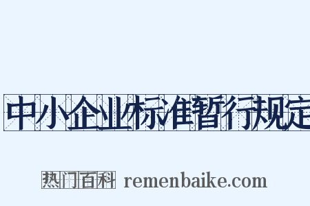 中小企业标准暂行规定是什么意思的图片